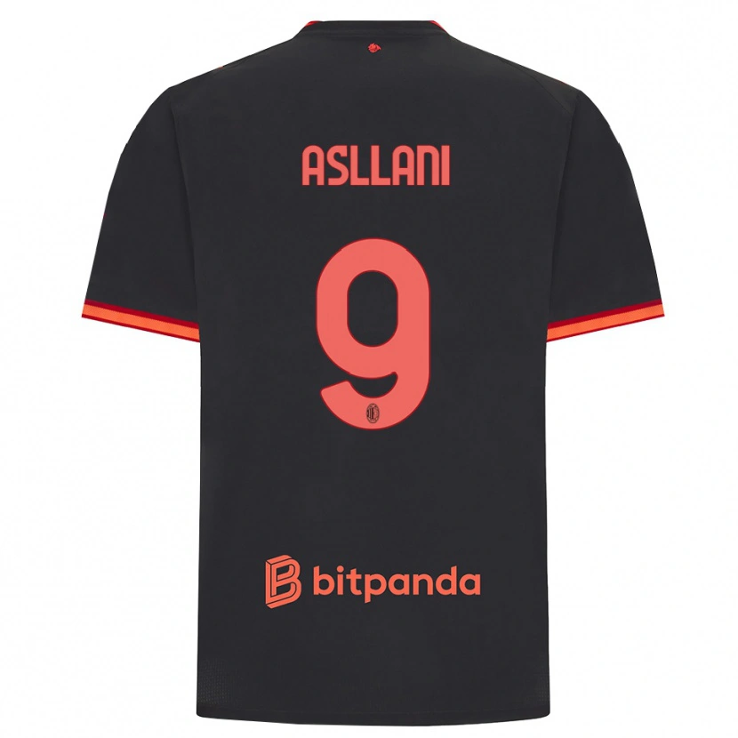 Danxen Pánské Kosovare Asllani #9 Černá Červená Třetí Hráčské Dresy 2026/27 Dres