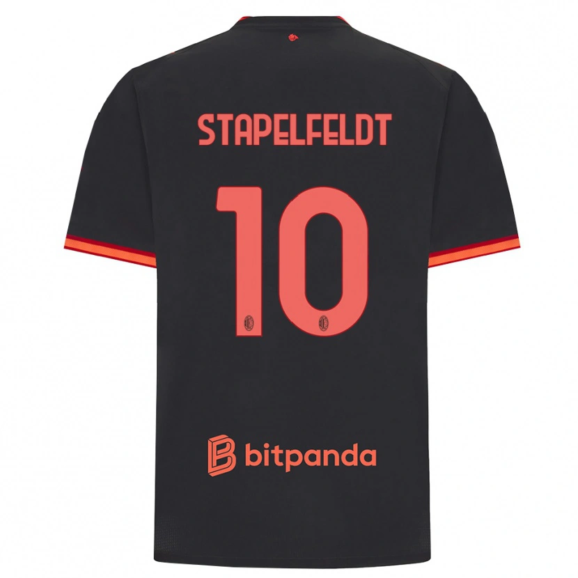 Danxen Pánské Nina Stapelfeldt #10 Černá Červená Třetí Hráčské Dresy 2026/27 Dres