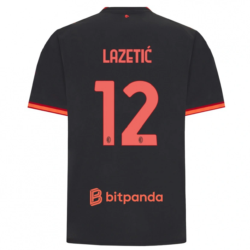 Danxen Pánské Marko Lazetic #12 Černá Červená Třetí Hráčské Dresy 2026/27 Dres