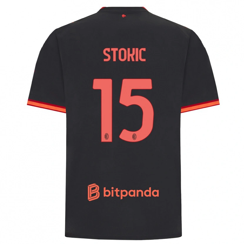 Danxen Pánské Sara Stokić #15 Černá Červená Třetí Hráčské Dresy 2026/27 Dres