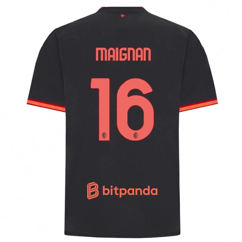 Danxen Pánské Mike Maignan #16 Černá Červená Třetí Hráčské Dresy 2026/27 Dres