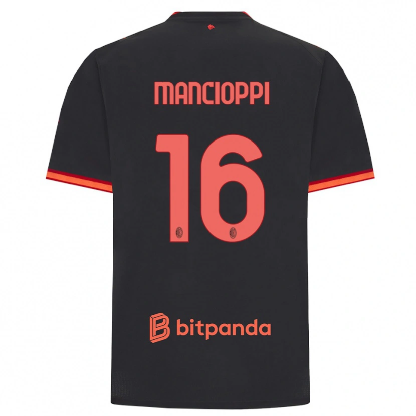 Danxen Pánské Tommaso Mancioppi #16 Černá Červená Třetí Hráčské Dresy 2026/27 Dres