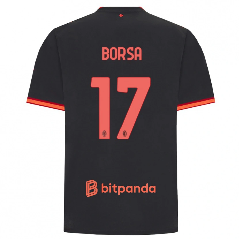 Danxen Pánské Gabriele Borsa #17 Černá Červená Třetí Hráčské Dresy 2026/27 Dres