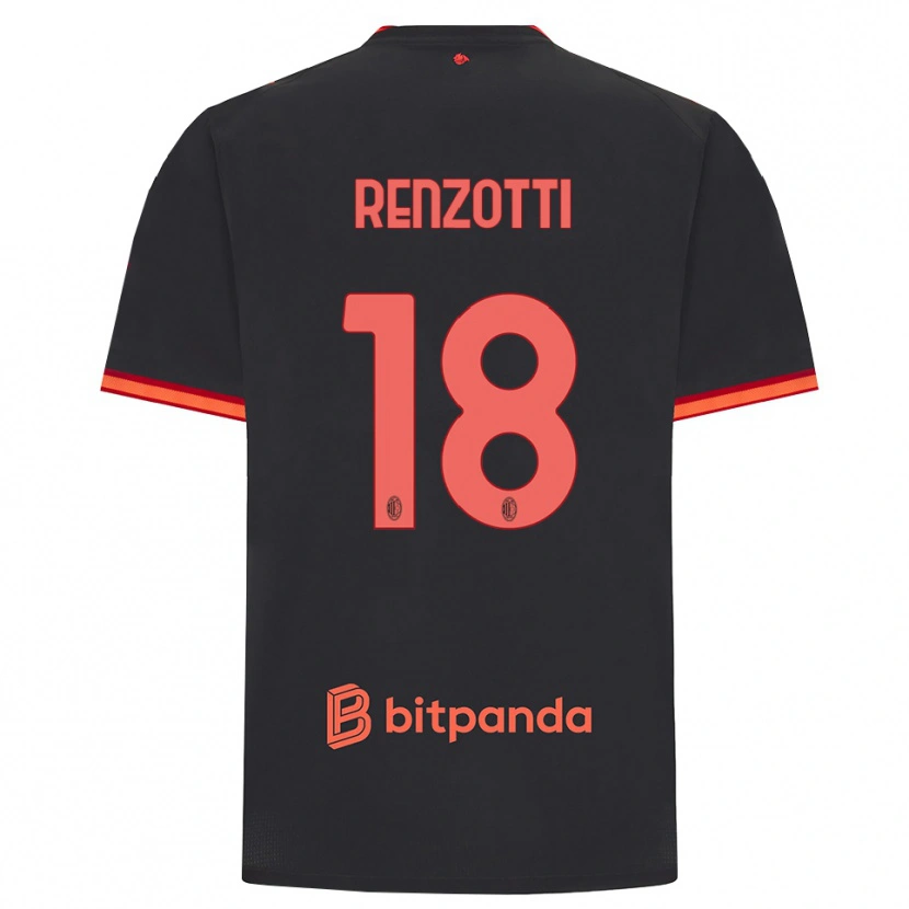 Danxen Pánské Monica Renzotti #18 Černá Červená Třetí Hráčské Dresy 2026/27 Dres