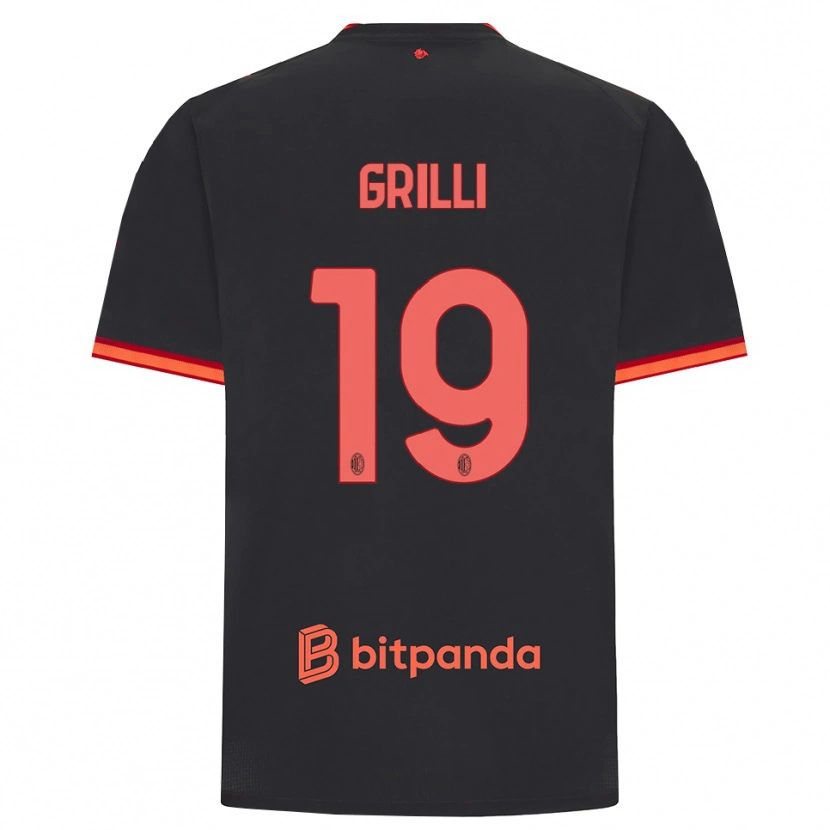 Danxen Pánské Lorenzo Grilli #19 Černá Červená Třetí Hráčské Dresy 2026/27 Dres
