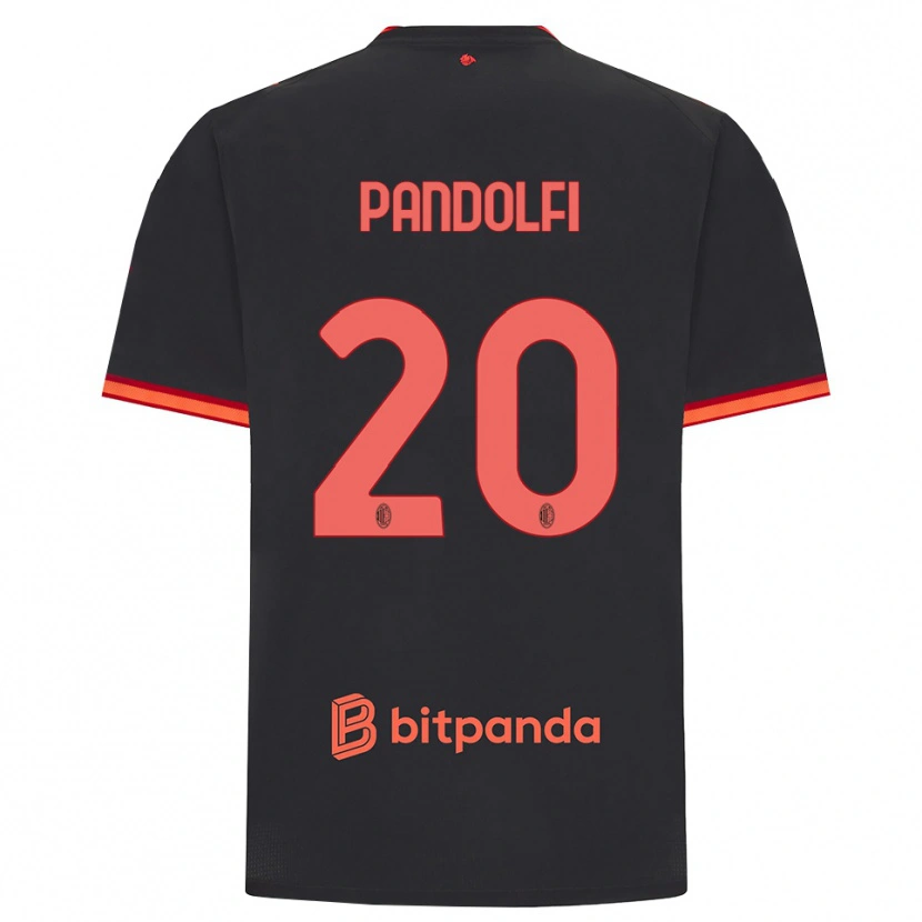 Danxen Pánské Fabio Pandolfi #20 Černá Červená Třetí Hráčské Dresy 2026/27 Dres