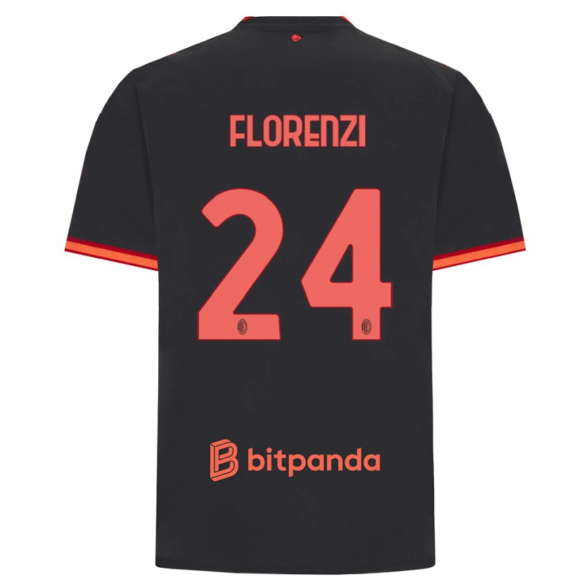Danxen Pánské Alessandro Florenzi #24 Černá Červená Třetí Hráčské Dresy 2026/27 Dres