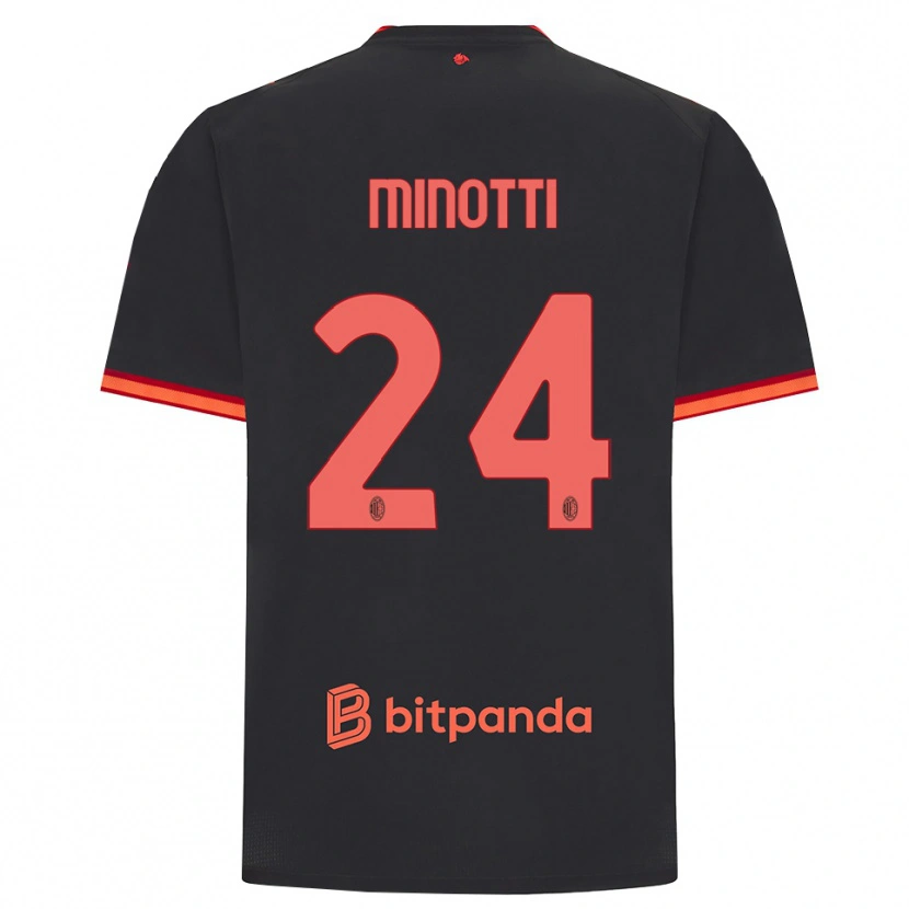 Danxen Pánské Gabriele Minotti #24 Černá Červená Třetí Hráčské Dresy 2026/27 Dres