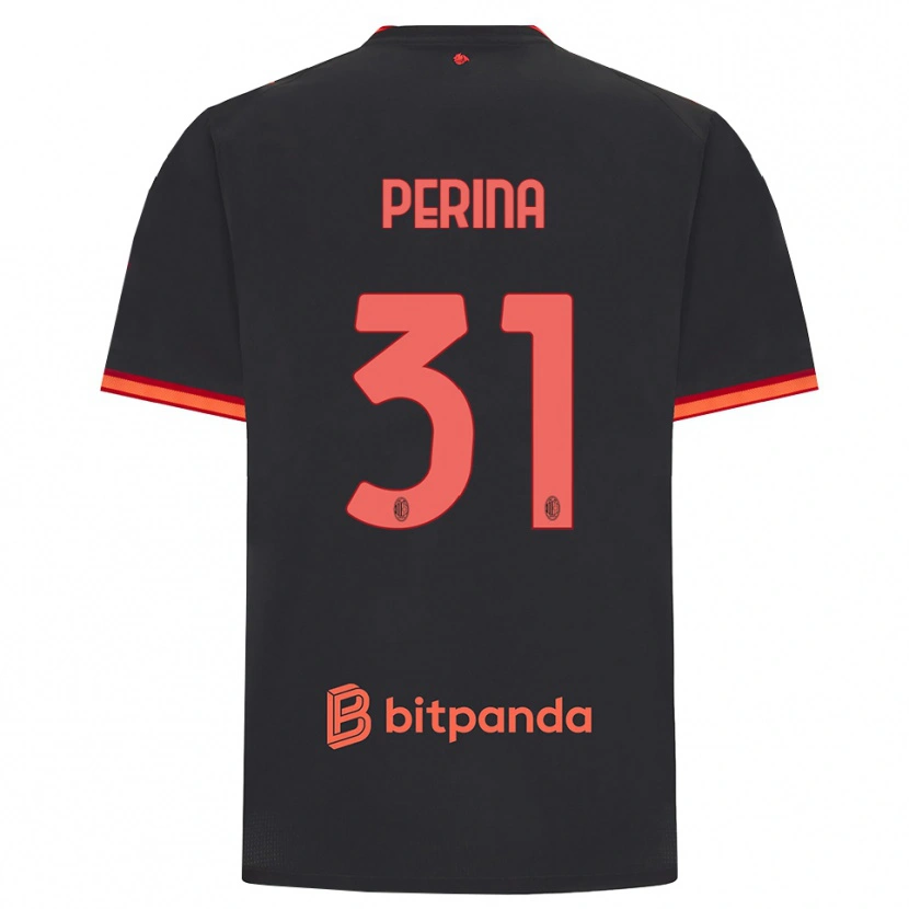Danxen Pánské Gioele Perina #31 Černá Červená Třetí Hráčské Dresy 2026/27 Dres