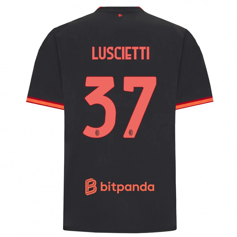 Danxen Pánské Abebe Luscietti #37 Černá Červená Třetí Hráčské Dresy 2026/27 Dres