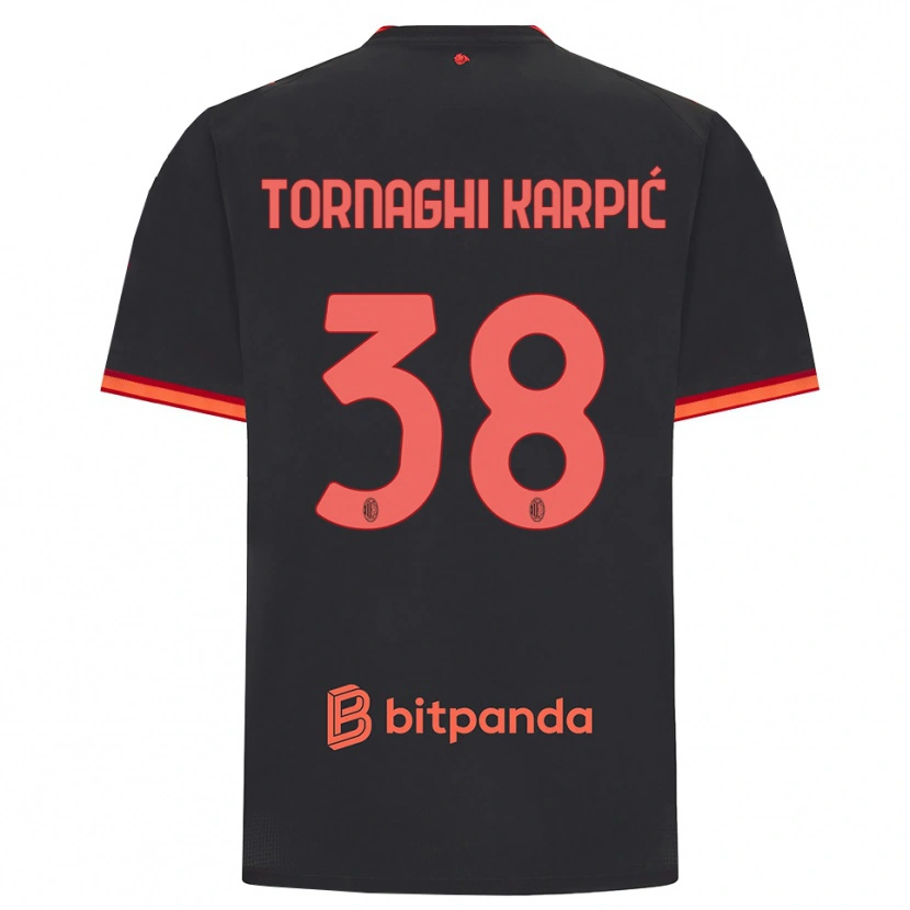 Danxen Pánské Lavinia Tornaghi Karpić #38 Černá Červená Třetí Hráčské Dresy 2026/27 Dres