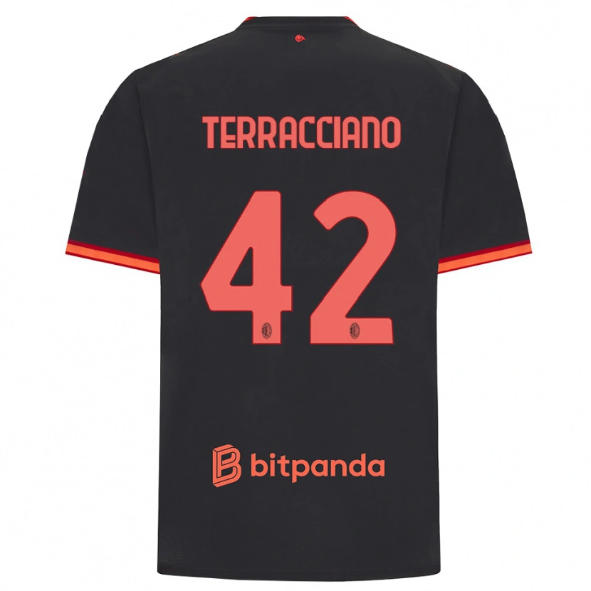 Danxen Pánské Filippo Terracciano #42 Černá Červená Třetí Hráčské Dresy 2026/27 Dres