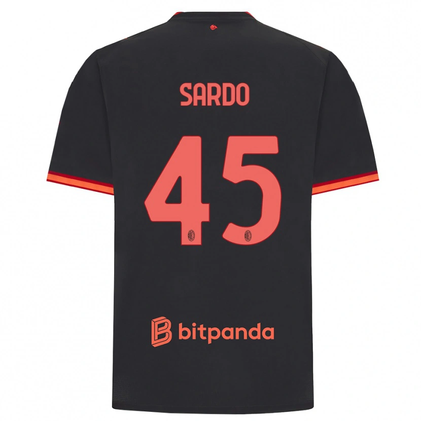 Danxen Pánské Jacopo Sardo #45 Černá Červená Třetí Hráčské Dresy 2026/27 Dres