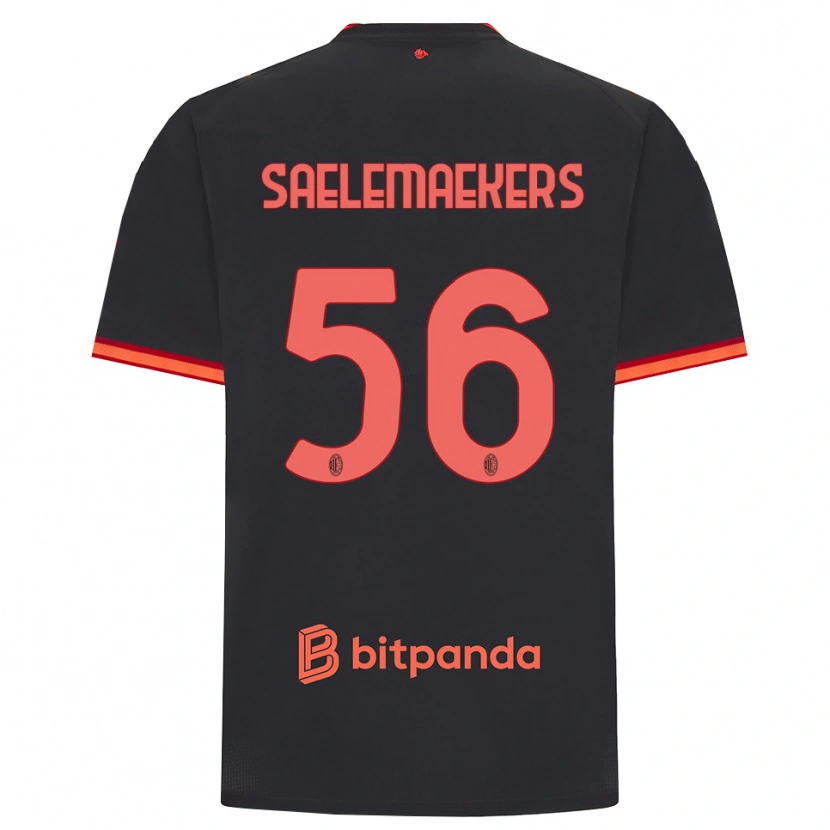 Danxen Pánské Alexis Saelemaekers #56 Černá Červená Třetí Hráčské Dresy 2026/27 Dres