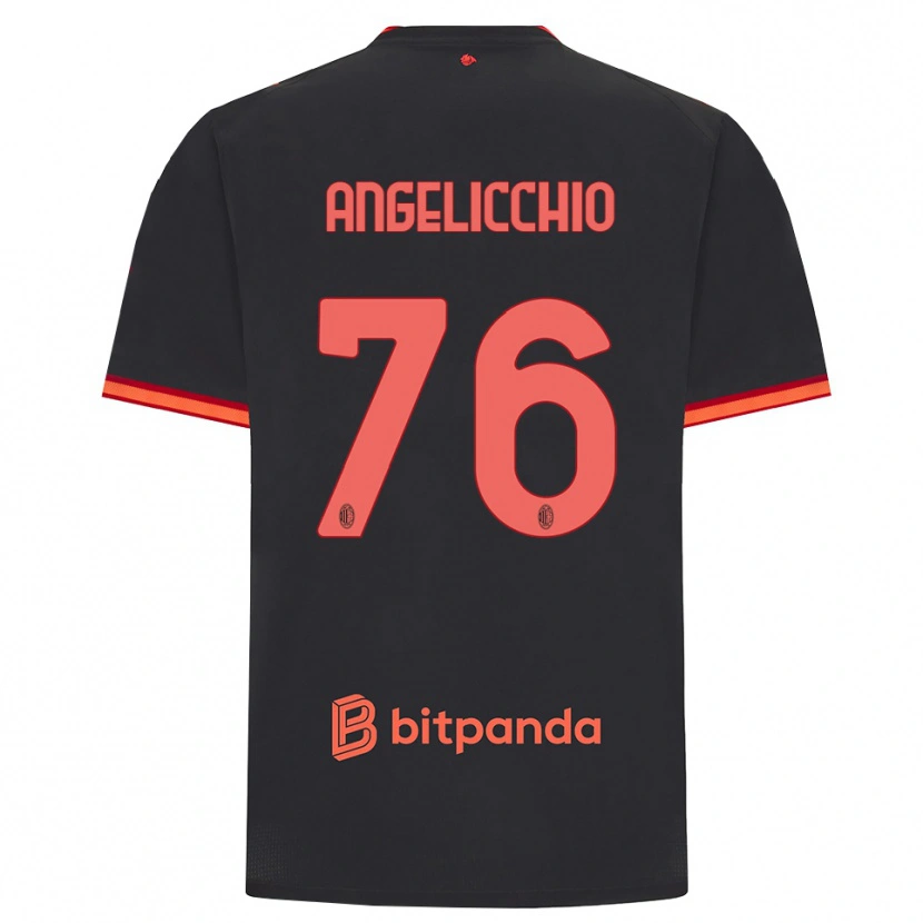 Danxen Pánské Mattia Angelicchio #76 Černá Červená Třetí Hráčské Dresy 2026/27 Dres