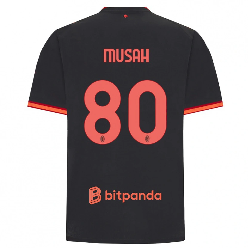 Danxen Pánské Yunus Musah #80 Černá Červená Třetí Hráčské Dresy 2026/27 Dres