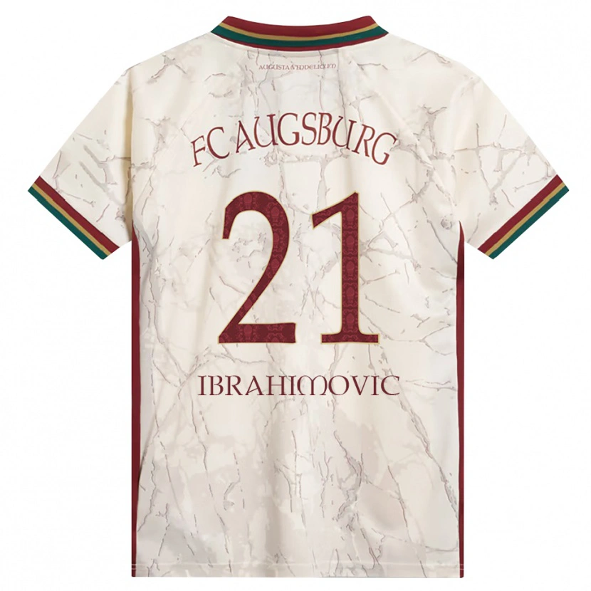 Danxen Pánské Arijon Ibrahimovic #21 Zelená Rýžová Bílá Tmavě Červená Domů Hráčské Dresy 2026/27 Dres