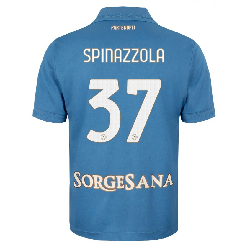 Danxen Dámské Leonardo Spinazzola #37 Modrá Bílá S Nádechem Domů Hráčské Dresy 2026/27 Dres
