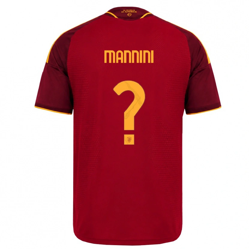 Danxen Dámské Mattia Mannini #0 Červená Zlatá Žlutá Domů Hráčské Dresy 2026/27 Dres