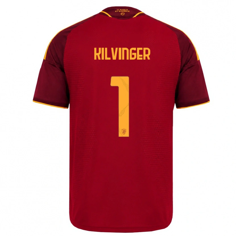 Danxen Dámské Levente Kilvinger #1 Červená Zlatá Žlutá Domů Hráčské Dresy 2026/27 Dres