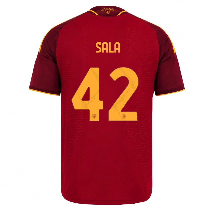 Danxen Dámské Edoardo Sala #42 Červená Zlatá Žlutá Domů Hráčské Dresy 2026/27 Dres