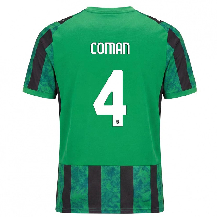 Danxen Dámské Rareș Coman #4 Zelená Černá Bílá Domů Hráčské Dresy 2026/27 Dres