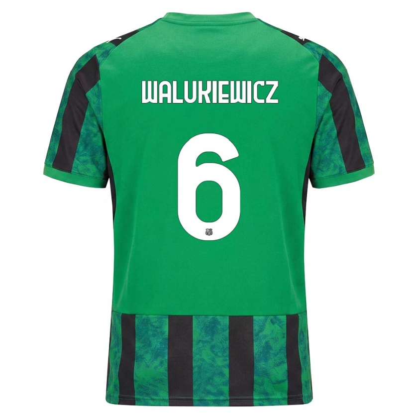 Danxen Dámské Sebastian Walukiewicz #6 Zelená Černá Bílá Domů Hráčské Dresy 2026/27 Dres