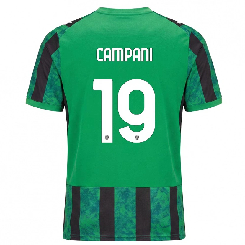 Danxen Dámské Andrea Campani #19 Zelená Černá Bílá Domů Hráčské Dresy 2026/27 Dres