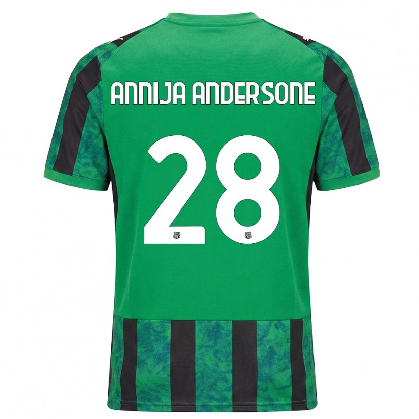 Danxen Dámské Gabriela Annija Andersone #28 Zelená Černá Bílá Domů Hráčské Dresy 2026/27 Dres
