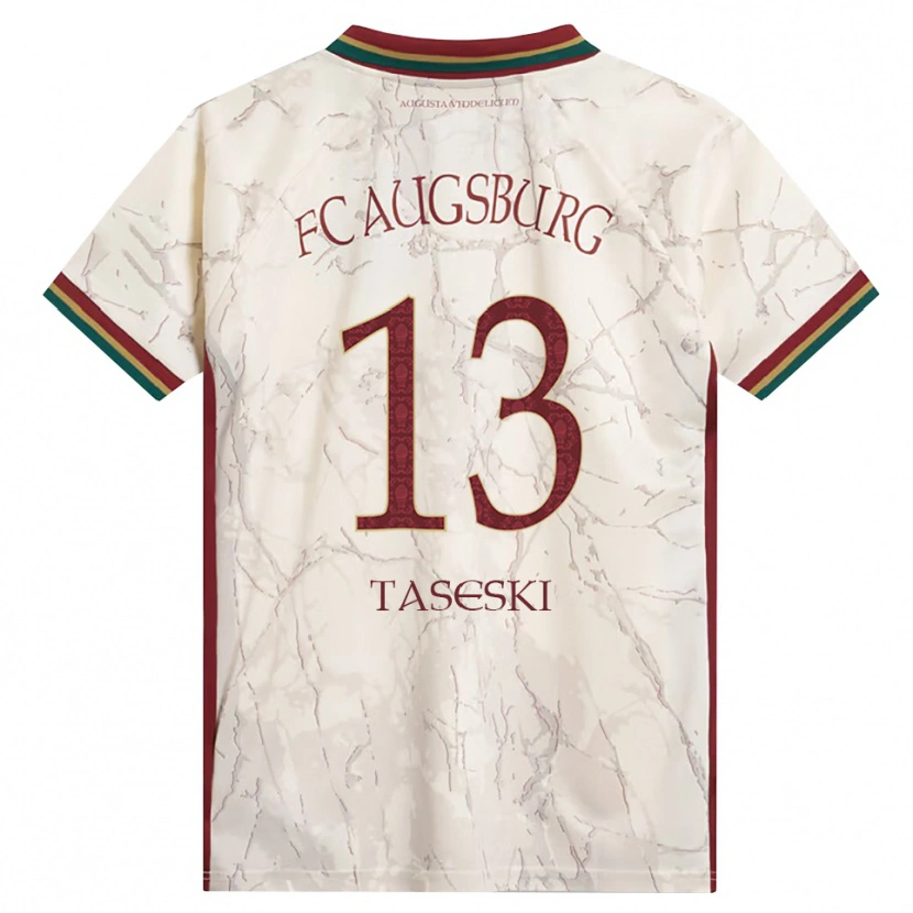 Danxen Dámské Kristijan Taseski #13 Zelená Rýžová Bílá Tmavě Červená Domů Hráčské Dresy 2026/27 Dres