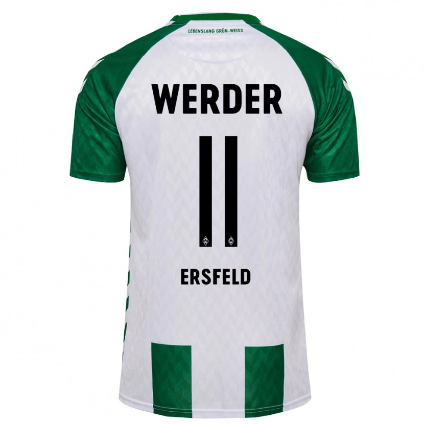 Danxen Dámské Nils Ersfeld #11 Zelená Bílá Domů Hráčské Dresy 2026/27 Dres