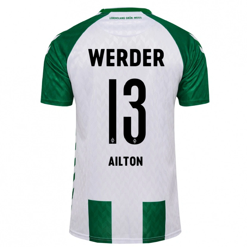 Danxen Dámské Ailton Ramon Goncalves Rodriguez #13 Zelená Bílá Domů Hráčské Dresy 2026/27 Dres