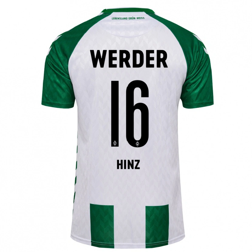 Danxen Dámské Alexandro Hinz #16 Zelená Bílá Domů Hráčské Dresy 2026/27 Dres