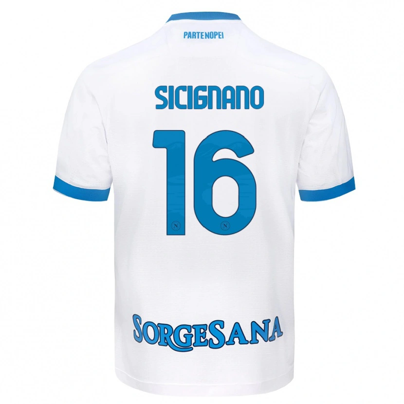 Danxen Dámské Luigi Sicignano #16 Bílá Světle Modrá Daleko Hráčské Dresy 2026/27 Dres
