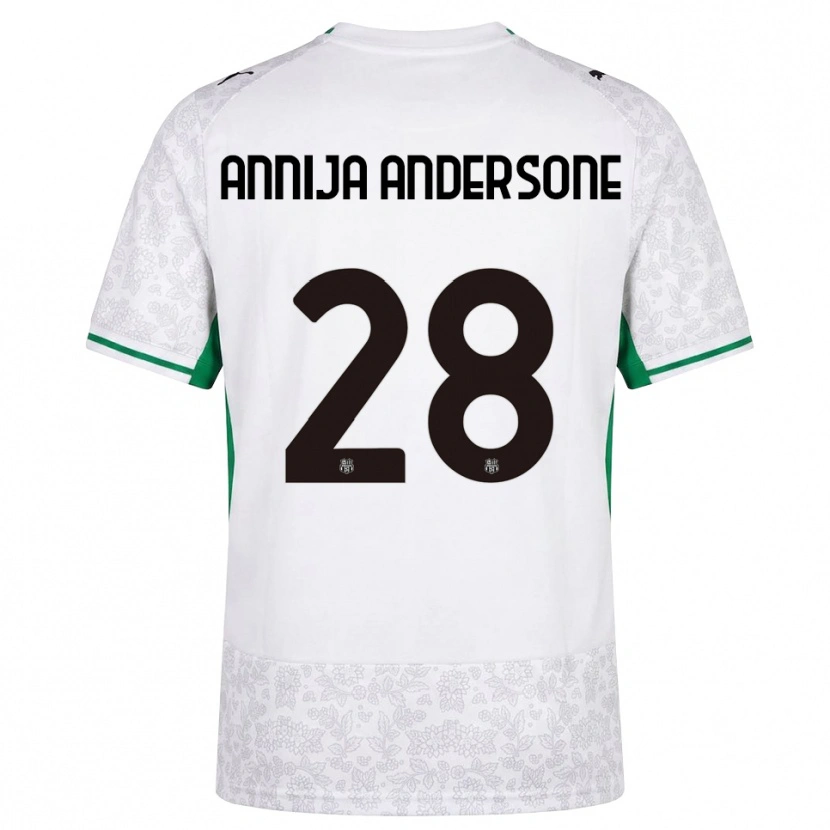 Danxen Dámské Gabriela Annija Andersone #28 Bílá Černá Zelená Daleko Hráčské Dresy 2026/27 Dres