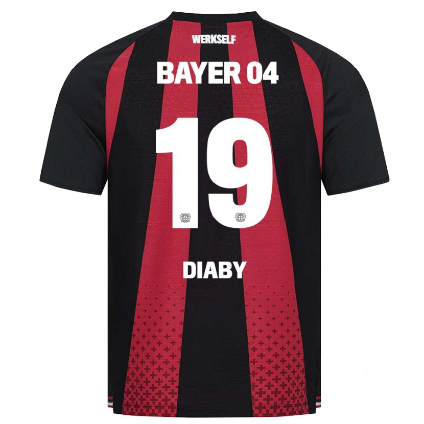 Danxen Dětské Moussa Diaby #19 Černá Bílá Červená Domů Hráčské Dresy 2026/27 Dres
