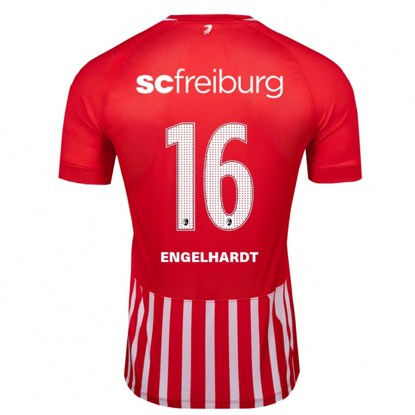 Danxen Dětské Yannik Engelhardt #16 Červená Bílá Černá Domů Hráčské Dresy 2026/27 Dres