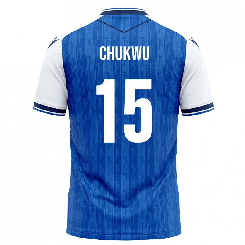 Danxen Dětské Emmanuel Chukwu #15 Královská Modř Bílá Domů Hráčské Dresy 2026/27 Dres