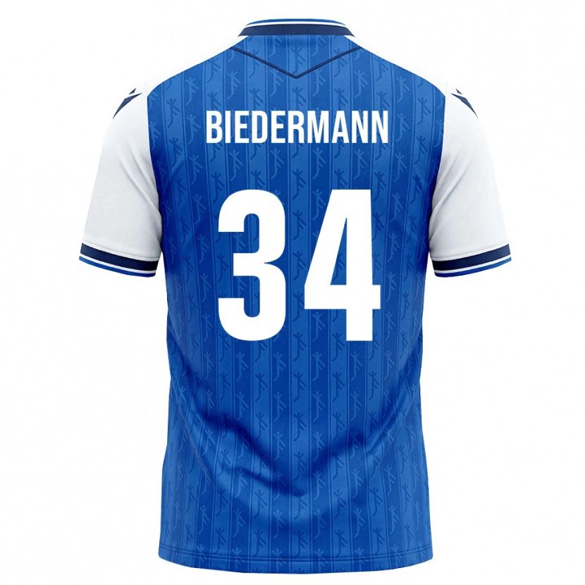 Danxen Dětské Nico Biedermann #34 Královská Modř Bílá Domů Hráčské Dresy 2026/27 Dres