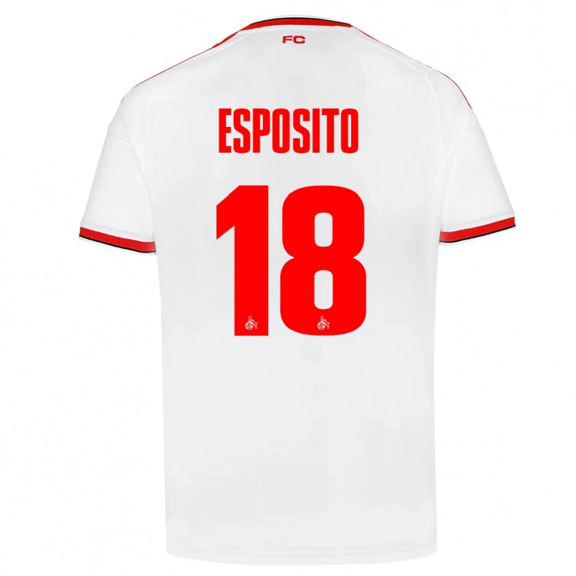 Danxen Dětské Emanuele Esposito #18 Bílá Červená Černá Domů Hráčské Dresy 2026/27 Dres