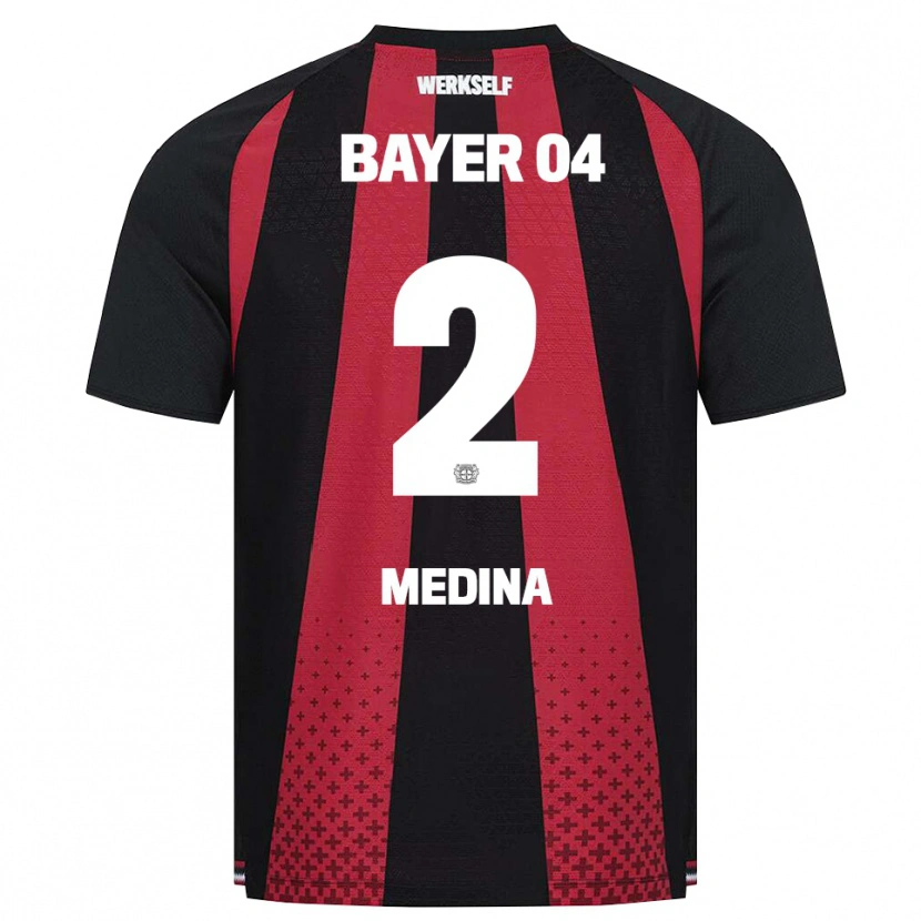 Danxen Dětské Facundo Medina #2 Černá Bílá Červená Domů Hráčské Dresy 2026/27 Dres