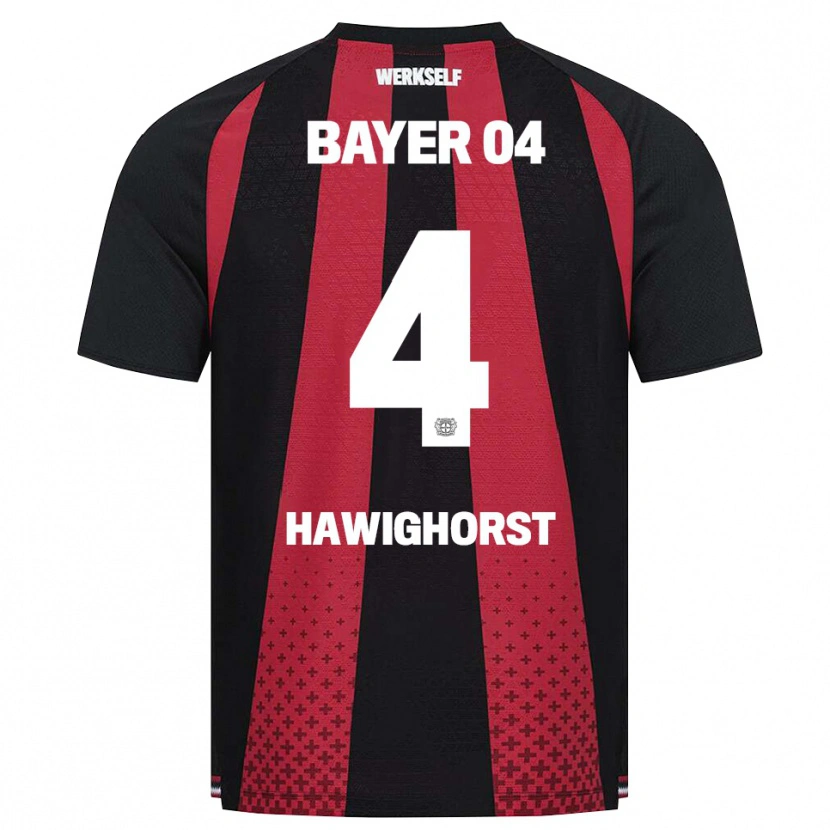 Danxen Dětské Ben Hawighorst #4 Černá Bílá Červená Domů Hráčské Dresy 2026/27 Dres