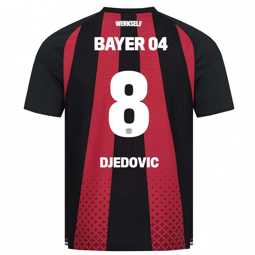 Danxen Dětské Melis Djedovic #8 Černá Bílá Červená Domů Hráčské Dresy 2026/27 Dres