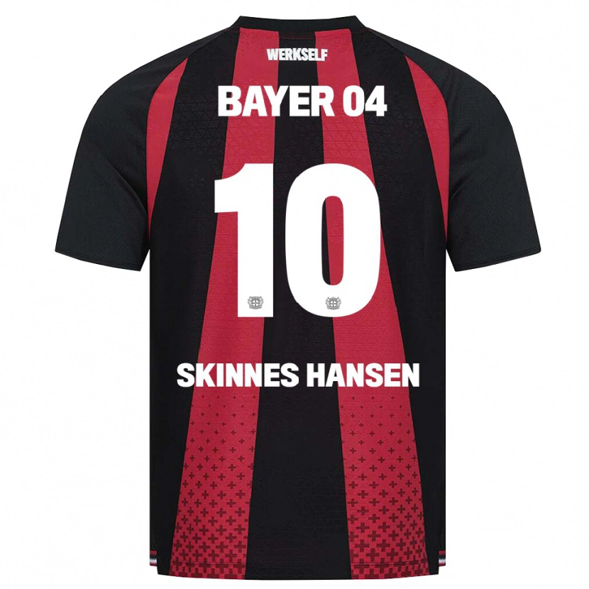 Danxen Dětské Synne Skinnes Hansen #10 Černá Bílá Červená Domů Hráčské Dresy 2026/27 Dres