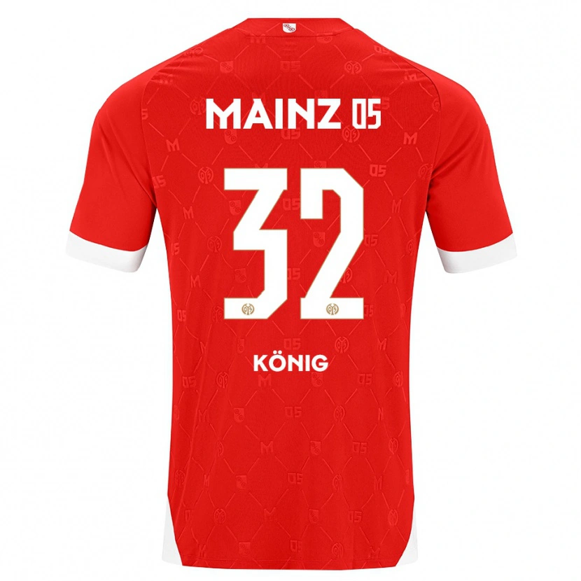 Danxen Dětské Raúl König #32 Červená Bílá Domů Hráčské Dresy 2026/27 Dres