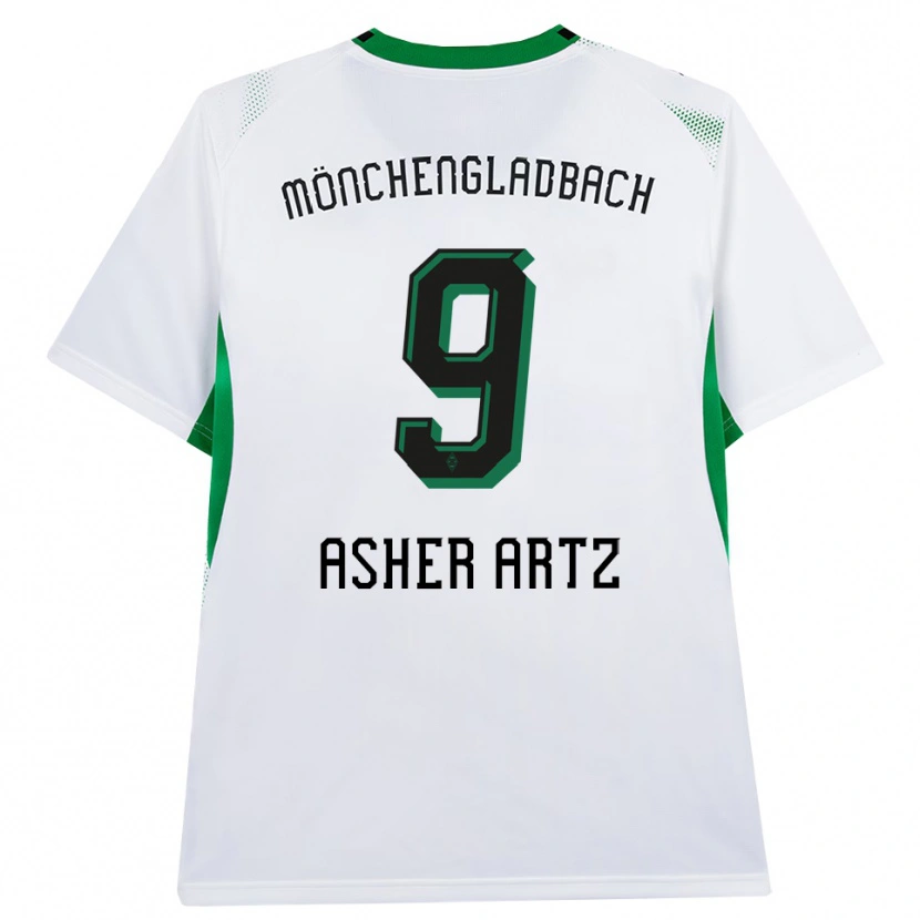 Danxen Dětské Asher Artz #9 Bílá Černá Zelená Domů Hráčské Dresy 2026/27 Dres