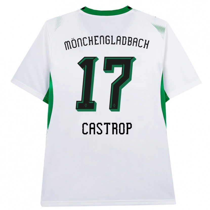 Danxen Dětské Jens Castrop #17 Bílá Černá Zelená Domů Hráčské Dresy 2026/27 Dres