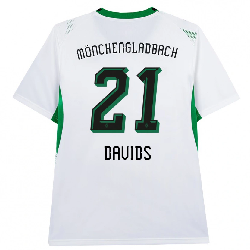 Danxen Dětské Leander Davids #21 Bílá Černá Zelená Domů Hráčské Dresy 2026/27 Dres