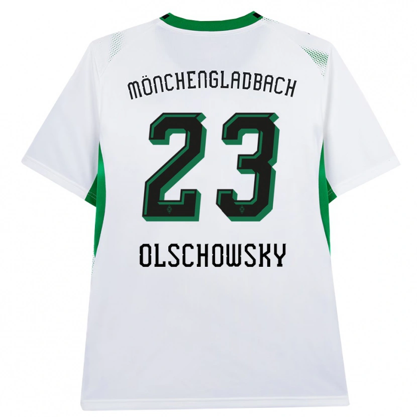 Danxen Dětské Jan Olschowsky #23 Bílá Černá Zelená Domů Hráčské Dresy 2026/27 Dres