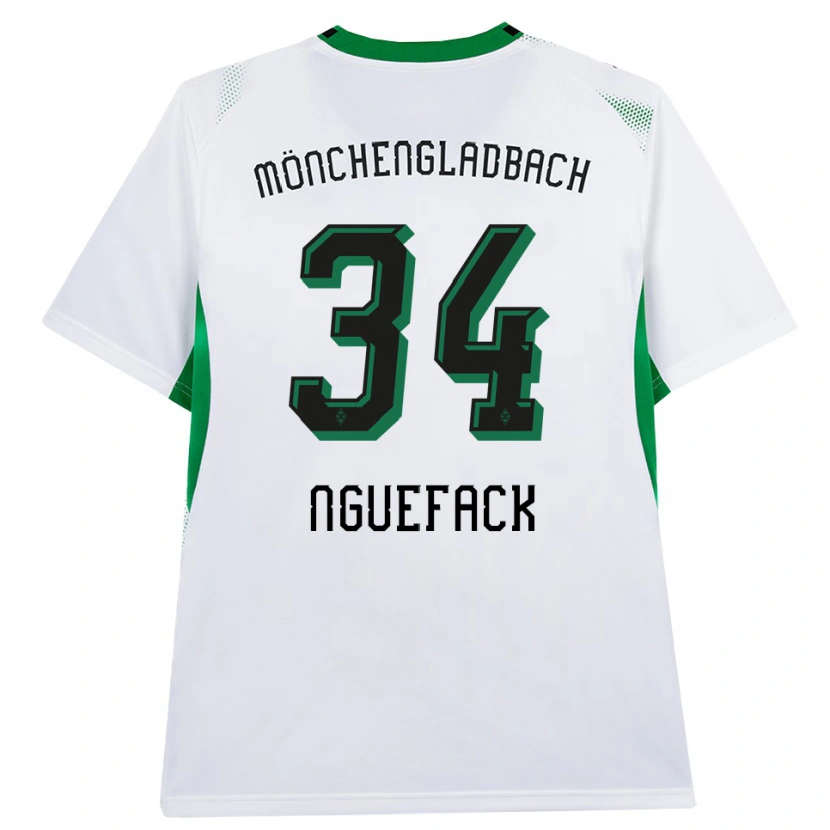 Danxen Dětské Mathieu Nguefack #34 Bílá Černá Zelená Domů Hráčské Dresy 2026/27 Dres